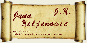 Jana Miljenović vizit kartica